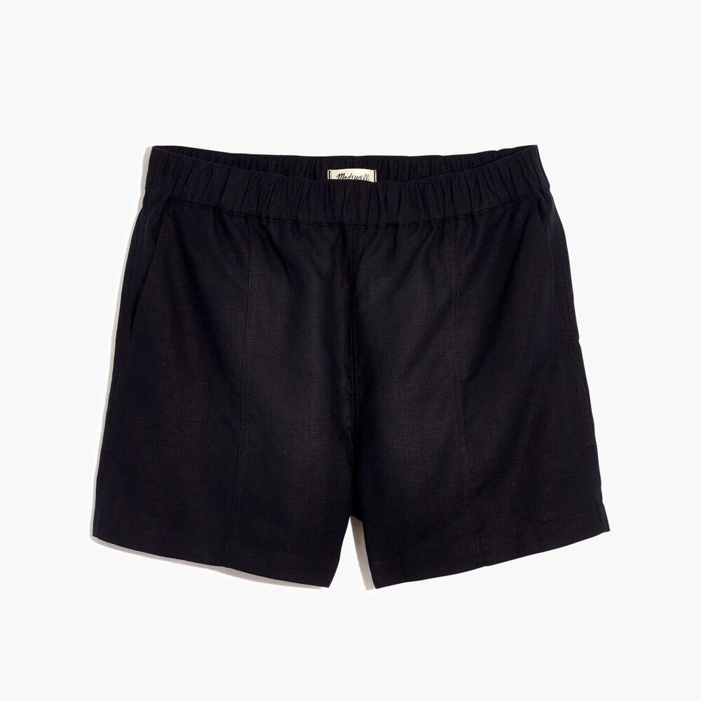 Madewell Linen-Blend Easy Pull-On Shorts in Black